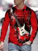 T-shirt Strumenti Musicali da Uomo Chitarra Pianoforte Stampa 3D Manica Lunga Tee Harajuku Y2k Tee Streetwear Top Oversize Abbigliamento Uomo