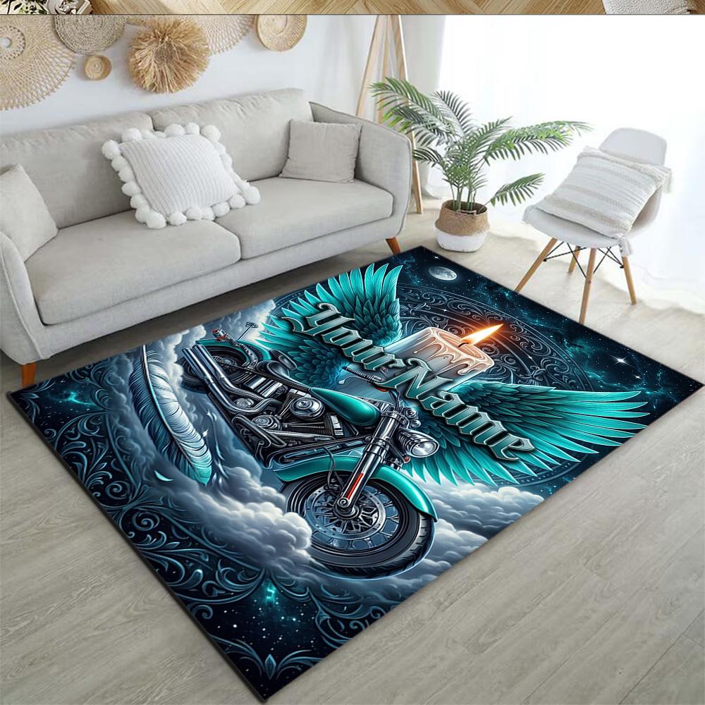Harley-davidson Motorcycles Customizable Name Carpet Suitable for Game Room Living Rooms Study Room Dormitory Anti-slip Rug Decorate Offices