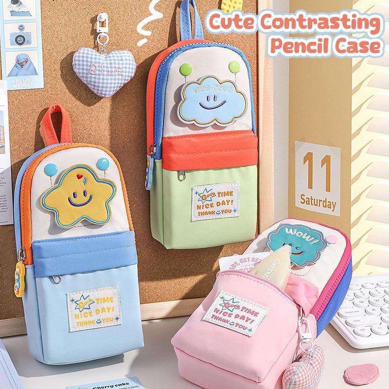 Capacity Pencil Case For Small Star Schoolbag Color - Blocked Pencil Case Lt S A High Appearance Level Cute And Large