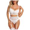 Women's Fashion Sexy Lace Three-piece Set Suit Color Wireless Bra Sexy Underwear Panties