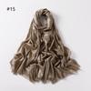 Elegant Two-End Tassel Scarf: Solid Color with Gold and Silver Threads