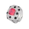 Schmuck Kupferboden Vergoldet Simulationsfarbe Schatz Korund Temperament Punkt Ring Damen 8 * 8