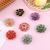 Faux Shell Pearl Flower Button Decorative Covers Women Shirt Accessories Cufflinks Luxury Rhinestone Button Clip For Clothing