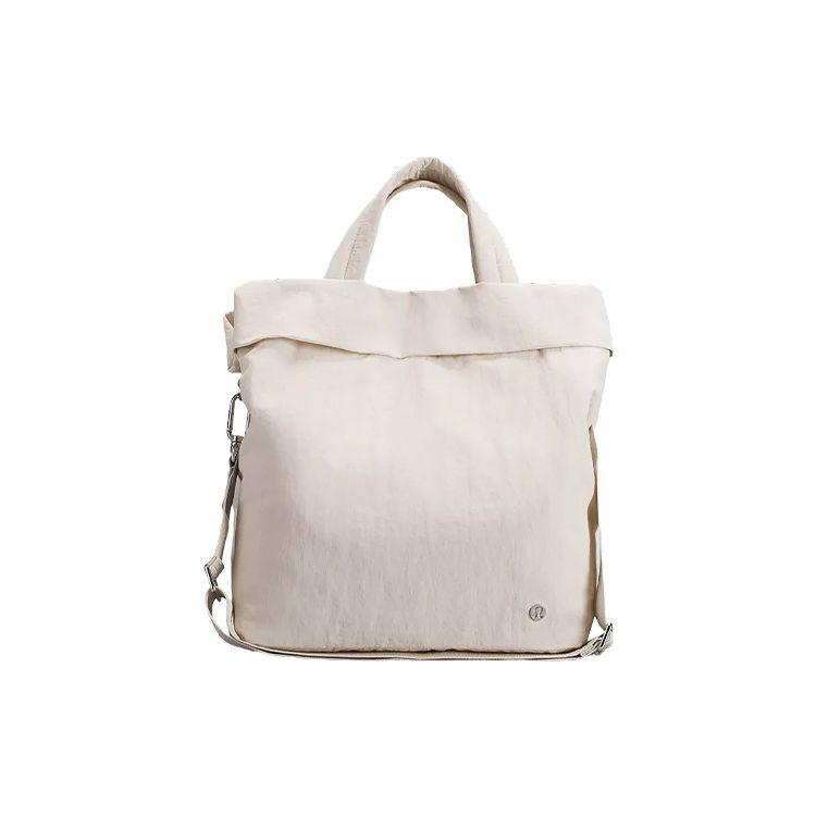 Lululemon On My Level 19L Front Logo Buckle Closure Shoulder Crossbody Tote Bag Women bags White LW9ETKS-WHTO Albumin
