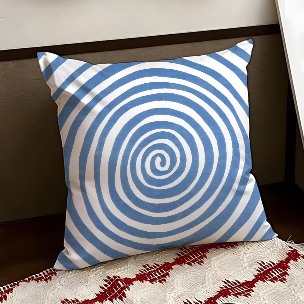 Hypnotic Stripe Psychedelic Cushion Cover Reversible Soft Durable Pillow Cover Home Car MultiScene Use for Daily Comfort