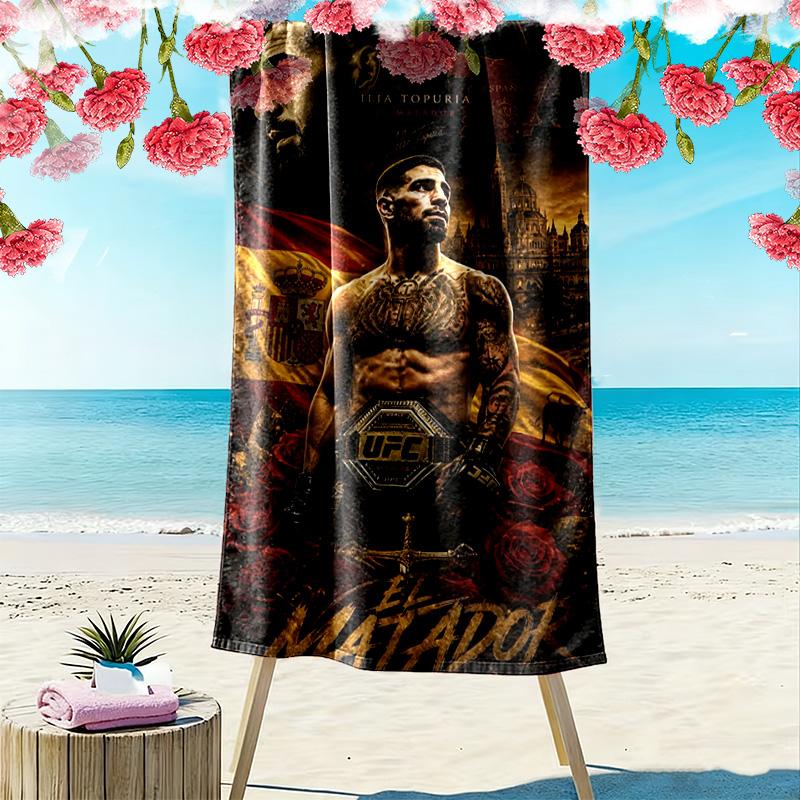 UFC Print Strandtuch, Großes Weiches Schnelltrocknendes Handtuch für Strand Camping Schwimmen