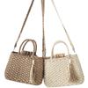 Bohemian Woven Straw Crossbody Bag Lightweight Drawstring Closure Large Capacity with Fringe Handbag for Women Beach Vacation
