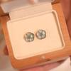 Natural blue water jadeite sterling silver s925 flower stud earrings high-end simple fashion versatile daily jewelry gifts