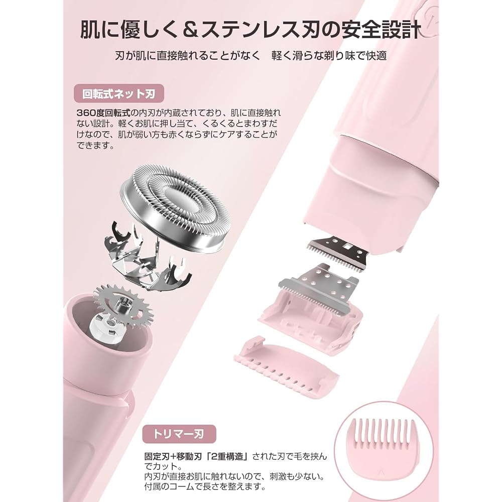 BlueCrest Dual Head Electric Shaver for Women and Men, IPX6 Waterproof, USB Rechargeable, Body & Face Hair Removal