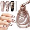 Dynamic Diamond Crushed Cat Eye Nail Polish, Icy Transparent Pearlescent Glitter Porcelain White Cat Eye Manicure Decor