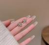Cute Korean Earrings Love Heart Bling Crystal Stone Rose Gold Stud Earrings for Women Korean Jewelry Gift
