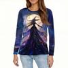 Women's Fashion Casual Halloween Printed Round Neck Long Sleeve Pullover Top