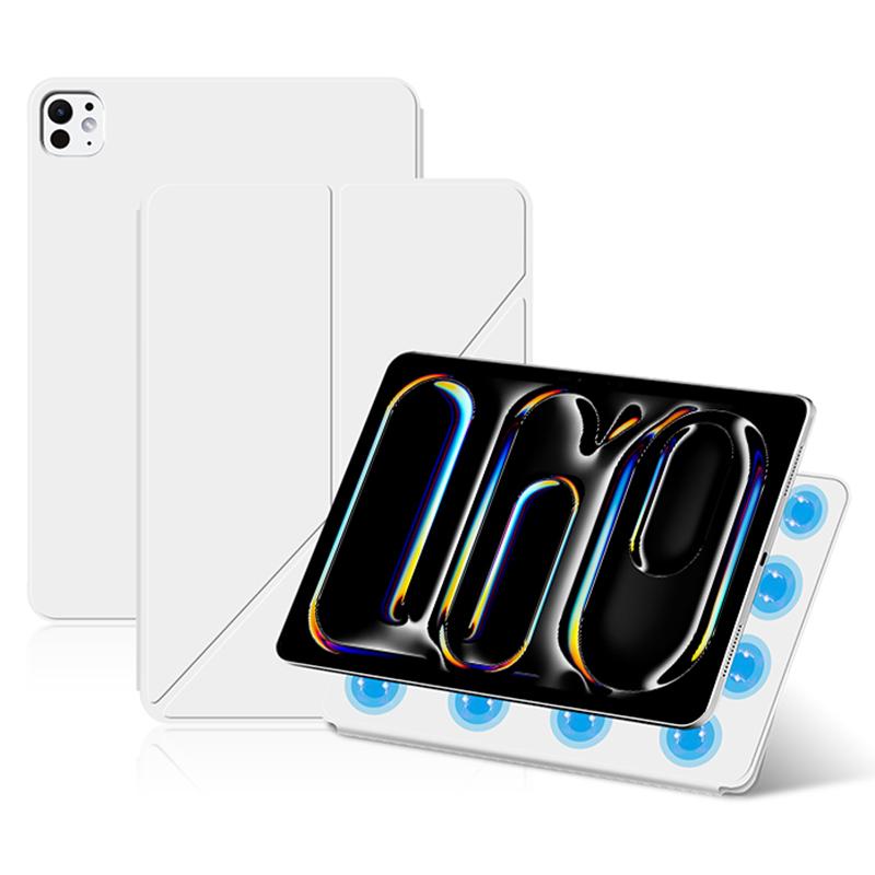 For iPad Pro 11 (2025)/11 (2024) Case Magnetic Attachment PU Leather Origami Stand Tablet Cover