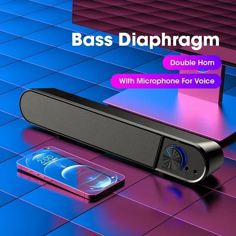 Wired Wireless Bluetooth Speaker USB Powered PC Soundbar for TV Computer Laptop Gaming Home Theater Surround Sound System