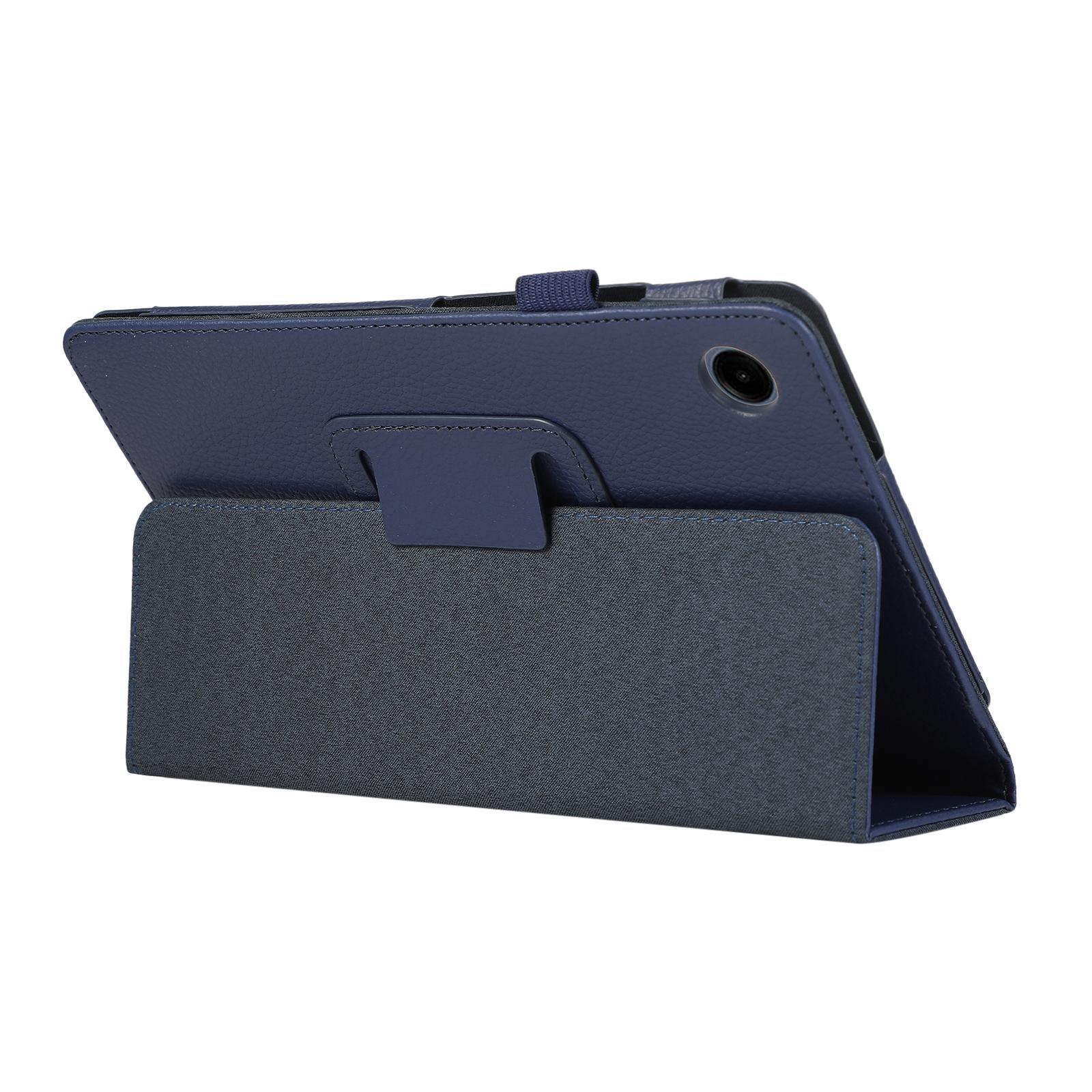 

For Samsung Galaxy Tab A9 Tablet Case Litchi Texture PU Leather Bi-fold Stand Cover Purple