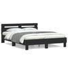 VidaXL Bed Frame with Headboard Black 140x190 Cm Engineered Wood 3207435