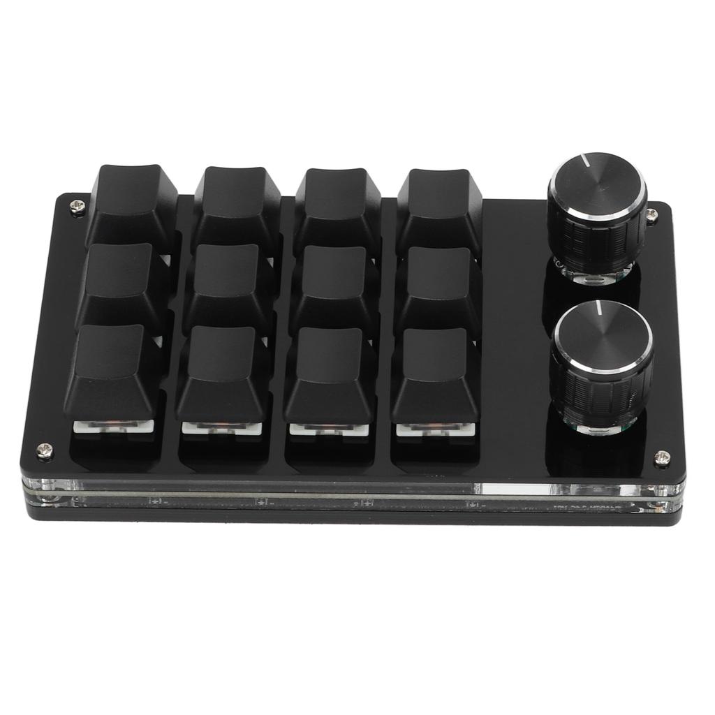 Einhändige makromechanische Tastatur mit 12 Tasten, multifunktionale, programmierbare DIY-Tastatur für Bürospiele