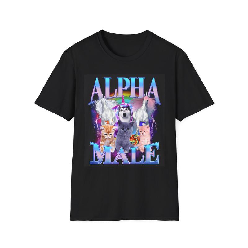ALPHA MALE | Cute Puppy Cat Unicorn Unisex T-Shirt S