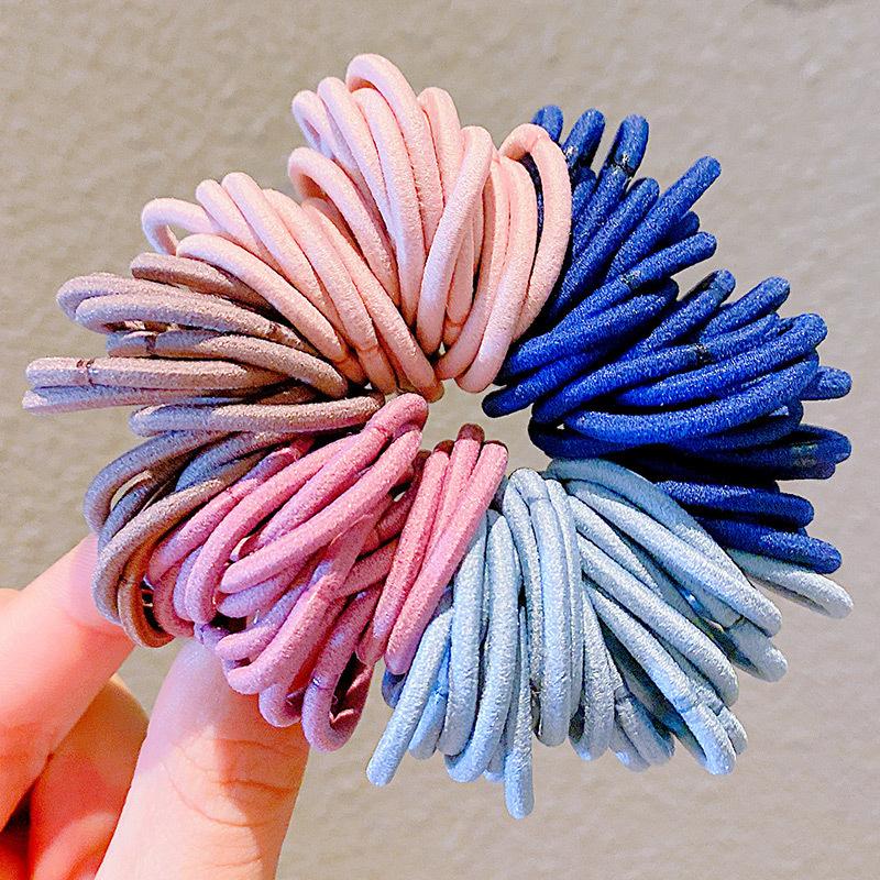 100Pcs/Set Kid Cute Colorful Basic Spiral Small Elastic Hair Bands Pigtail Hair Tie Rubber Band Scrunchie Girls Hair Accessories