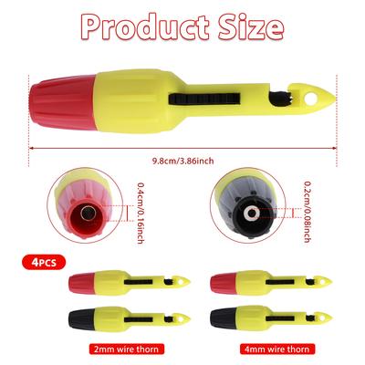4Pcs Wire Piercing Probe Kit 2mm 4mm Portable Insulation Piercing Clip Wire Piercing Testing Tool for Multimeter Voltmeter