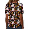 Women's Casual Loose Fit Halloween Print T-Shirt Short Sleeve Crew Neck Top Comfortable Lightweight Fabric All Over Graphic Design