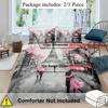 Eiffel Tower Romantic Flowers Bedding Duvet Cover Set 3d Digital Printing Bed Linen Fashion Design Comforter Cover Bedding Sets