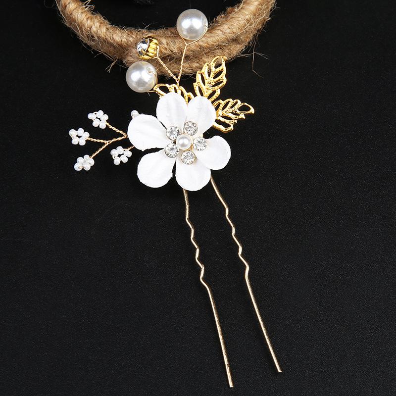 European And American Gold Leaf Hair Up Hair Comb Handmade Bride Crown Headpiece Flower Hair Comb Bridal Accessories