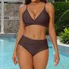 Women's Solid Swimwear Sense Bikini With Chest Pad No Steel Bra Swimwear