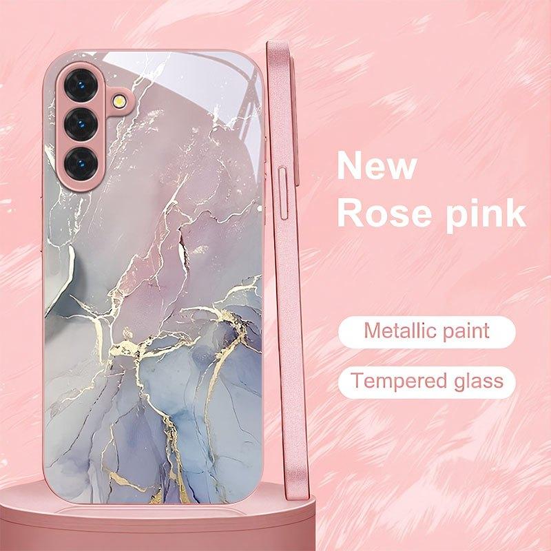 Elegant Marble Tempered Glass Fashion Phone Case S26 Ultra Carcasa for Samsung Galaxy S26 S25 S24 S23 S22 S21 FE Ultra Plus