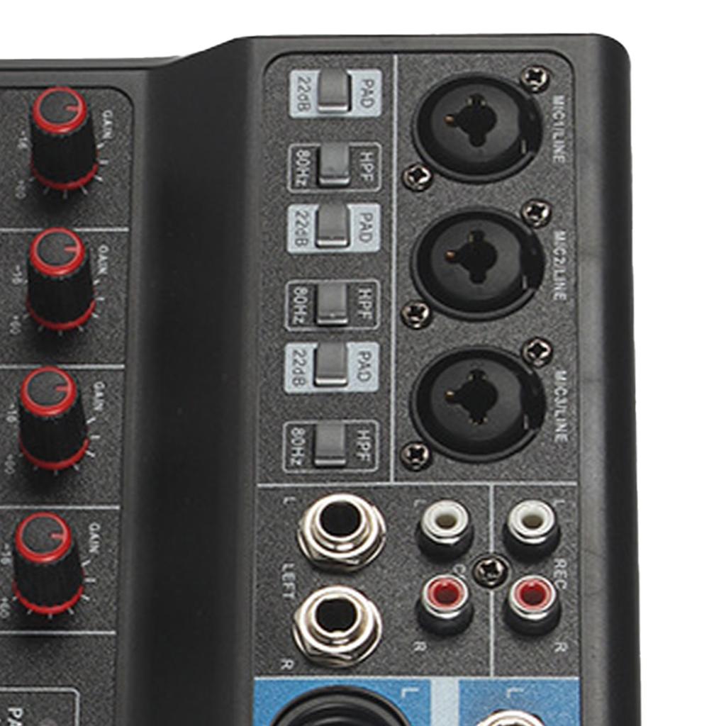 Sound Mixing Station Small 5 Way Live Recording DJ Sound Card Console Mixer USB Bluetooth Digital Effector EU Plug