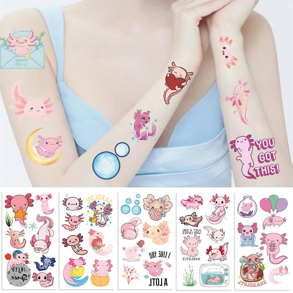 Νέα Ροζ Γιγάντια Σαλαμάνδρα Αυτοκόλλητα Τατουάζ Αδιάβροχα Δώρο Πάρτι Αστεία Αυτοκόλλητα Προσώπου