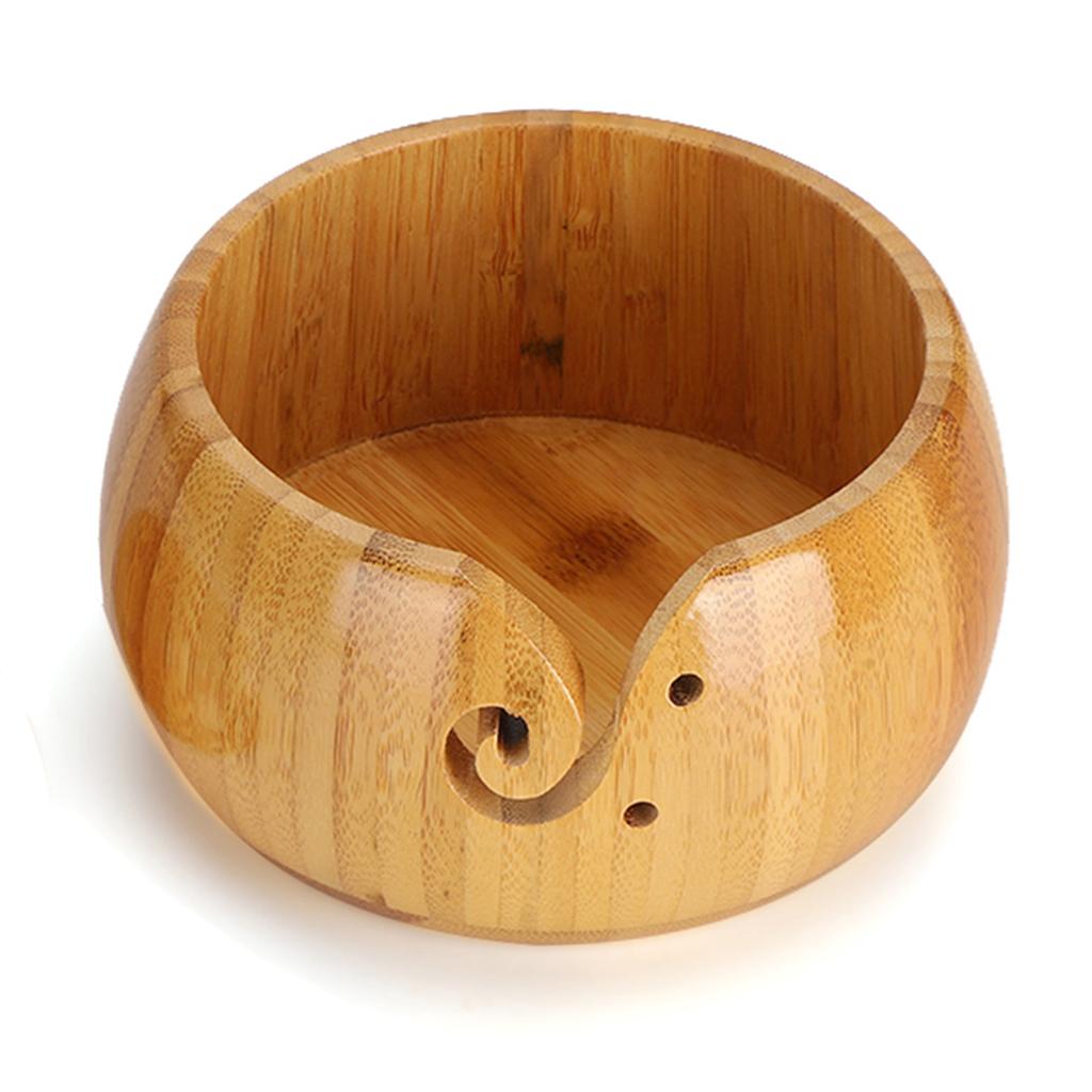 Wooden Yarn Storage Bowl Environmentally Friendly for Household Circular with Lid Crafted Box