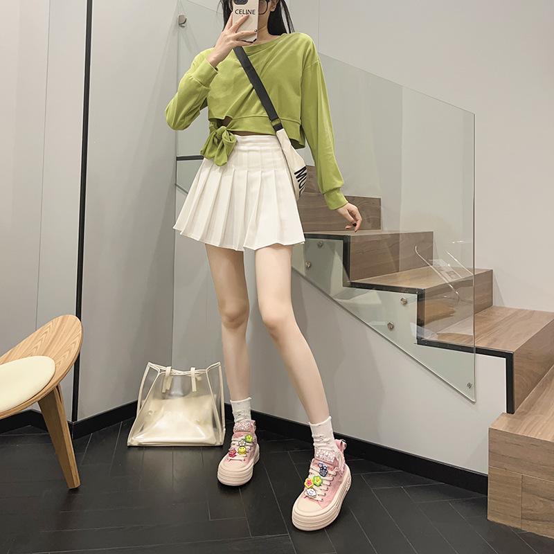 Platform muffin white canvas shoes women's 2025 autumn new small white shoes fashion casual board shoes versatile student tide