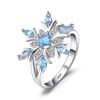 Flower Jewelry, Versatile Zircon Light Blue Ring For Women