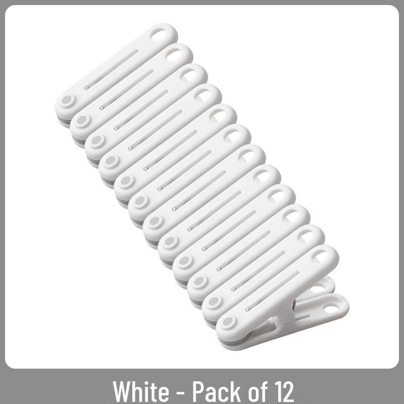 12-Piece Seamless Windproof Clothes Pegs: Durable, Sun-Proof Plastic Clips for Drying Socks and Clothes