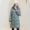 Women Autumn Winter Soild Color Thicken Outwear Cotton Padded Hooded Warm Long Jacket Coat