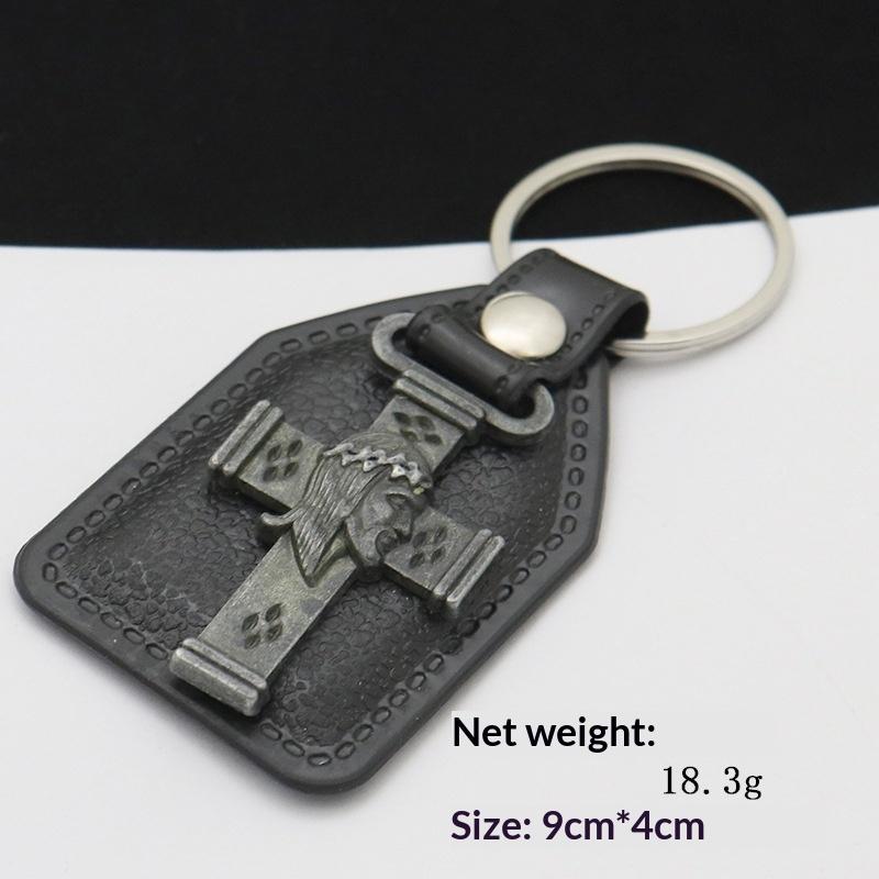 St Benedict Keychain PU Leather Pendant Keyring Waterproof Lightweight for Daily Carry Souvenir Gift A3