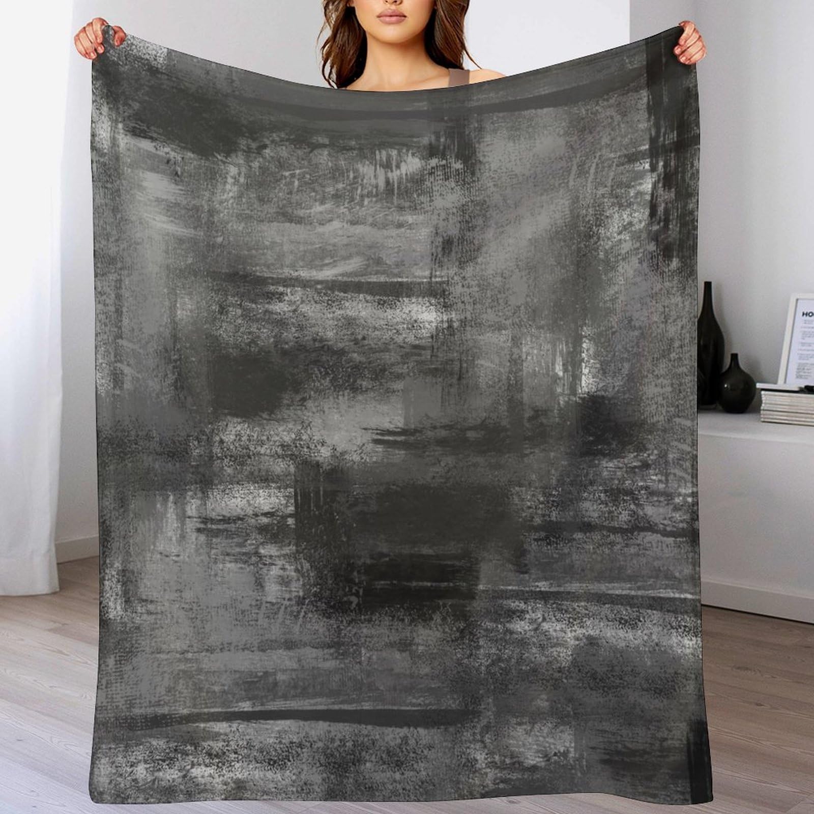 

Abstract Art Flannel Throw Blanket Soft Plush Modern Geometric Fleece Blanket for Home Office Couch Bed Sofa Chair Travel Decor 75x90cm