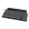 Retro Typewriter Keyboard BT Punk Round Keycap Metal Frame Wireless Mechanical Keyboard for Tablet Computer Phone Black