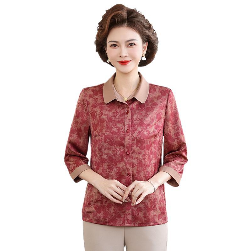 2026 Stylish Summer Shirt for Moms: Age-Defying, Seven-Sleeve Top for Middle-Aged & Elderly Women