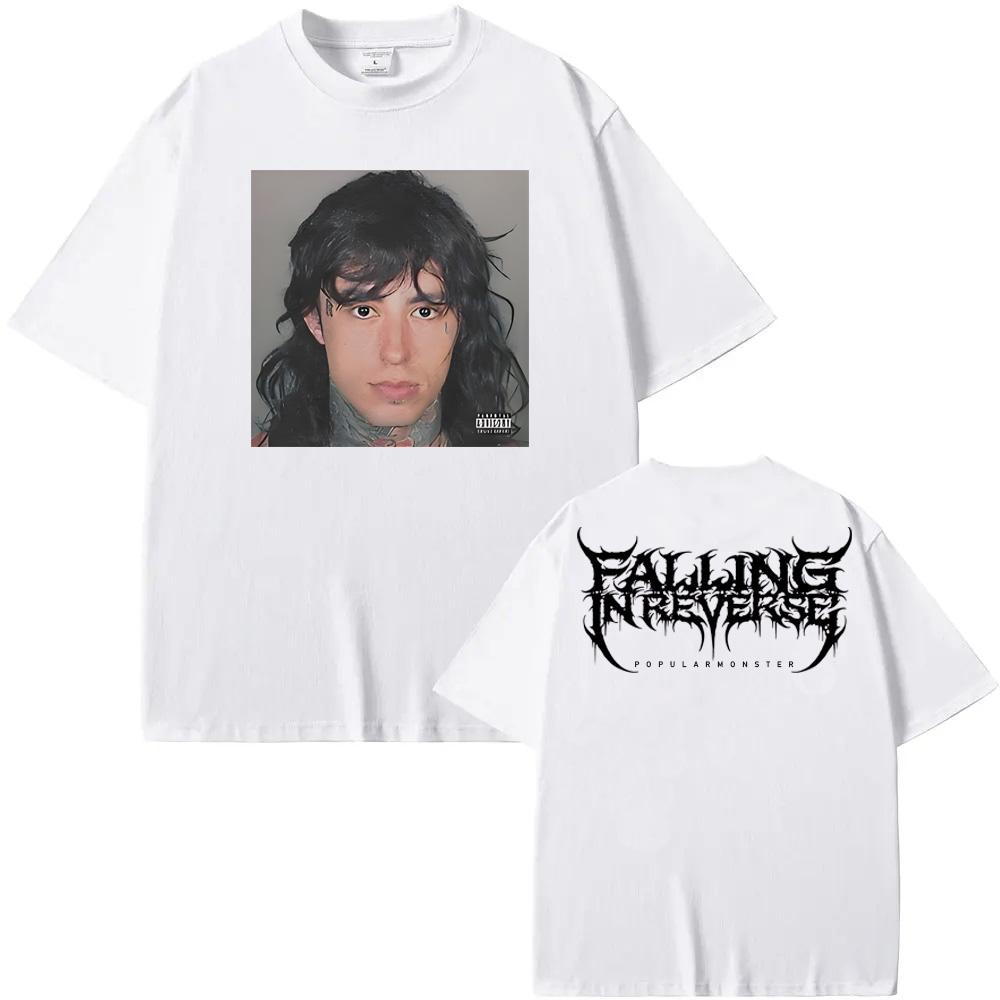 Falling In Reverse T Shirt Sleeve Fashion Tee-shirt Summer Casual Tshirt Popular Monster Cover and Back Logo 100%CottonTops