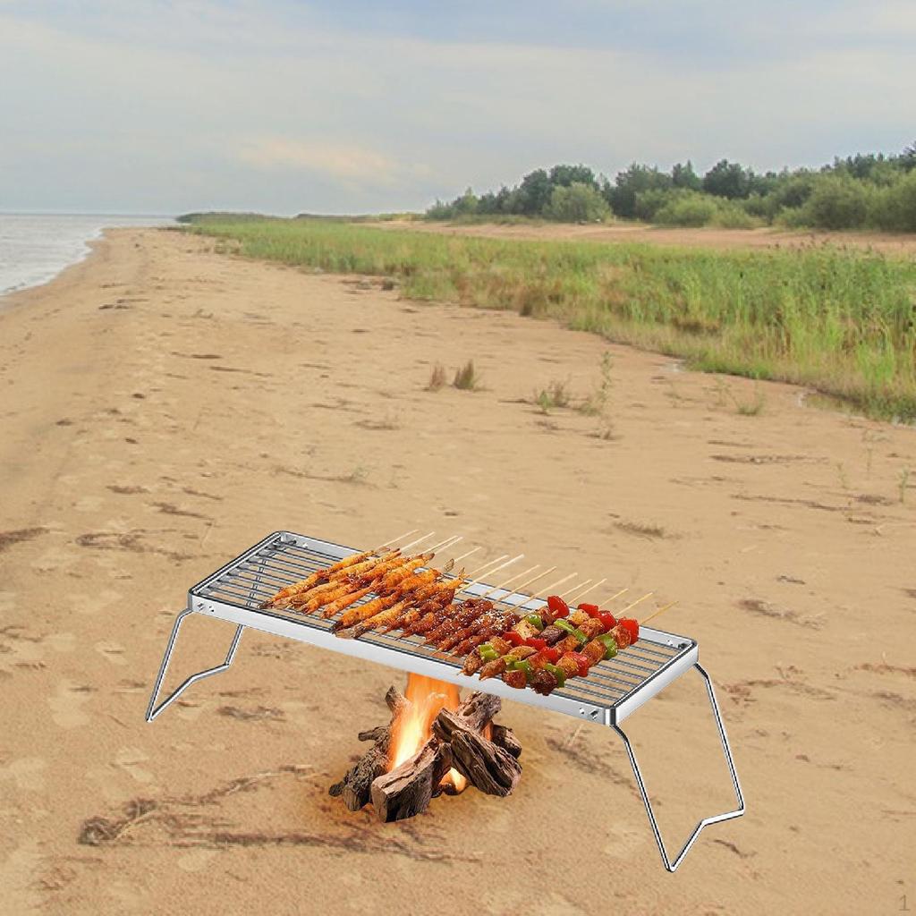 Zusammenklappbarer Lagerfeuer-Grillrost für Outdoor-Barbecue und Kochen