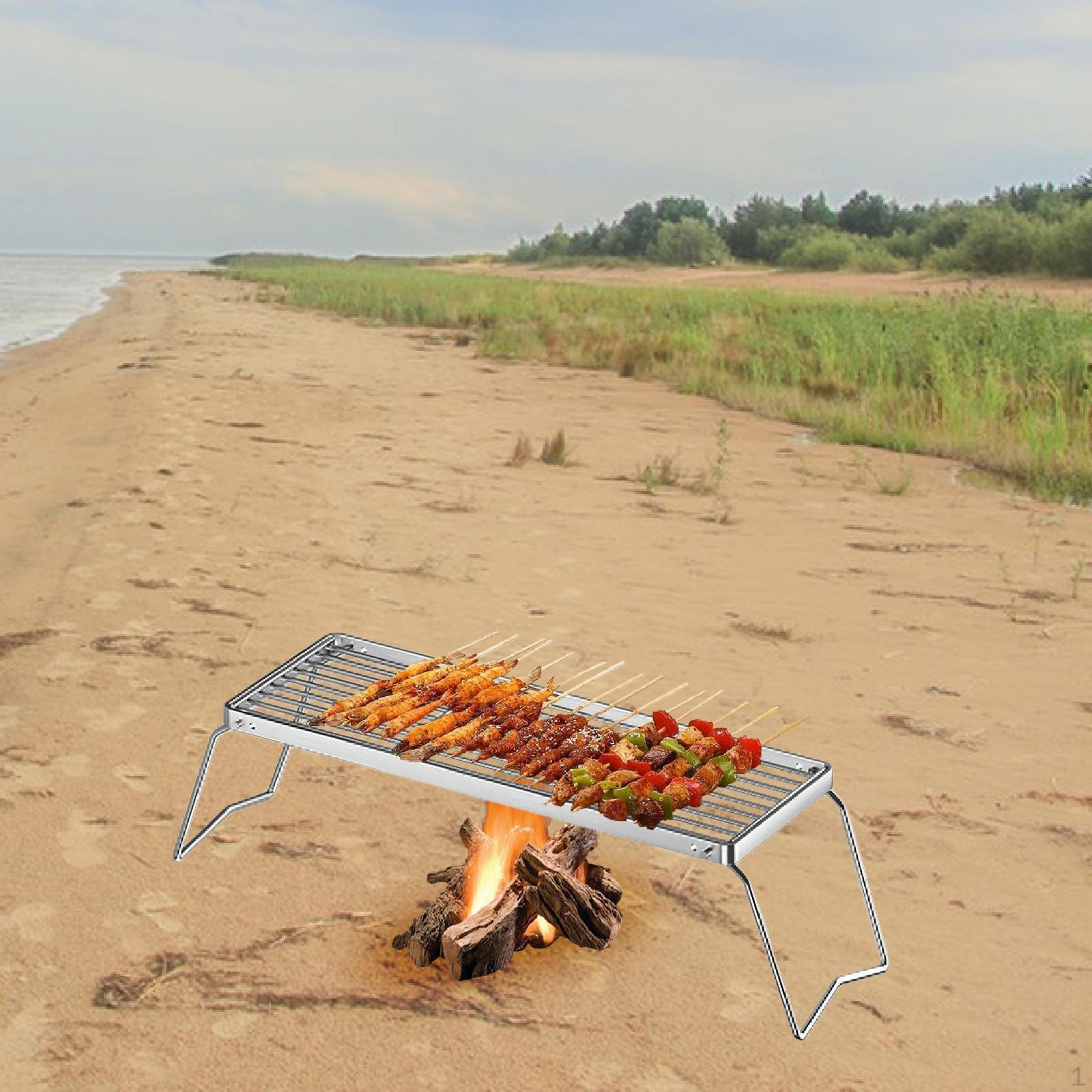 

Складная решетка для костра для барбекю и приготовления пищи на открытом воздухе L