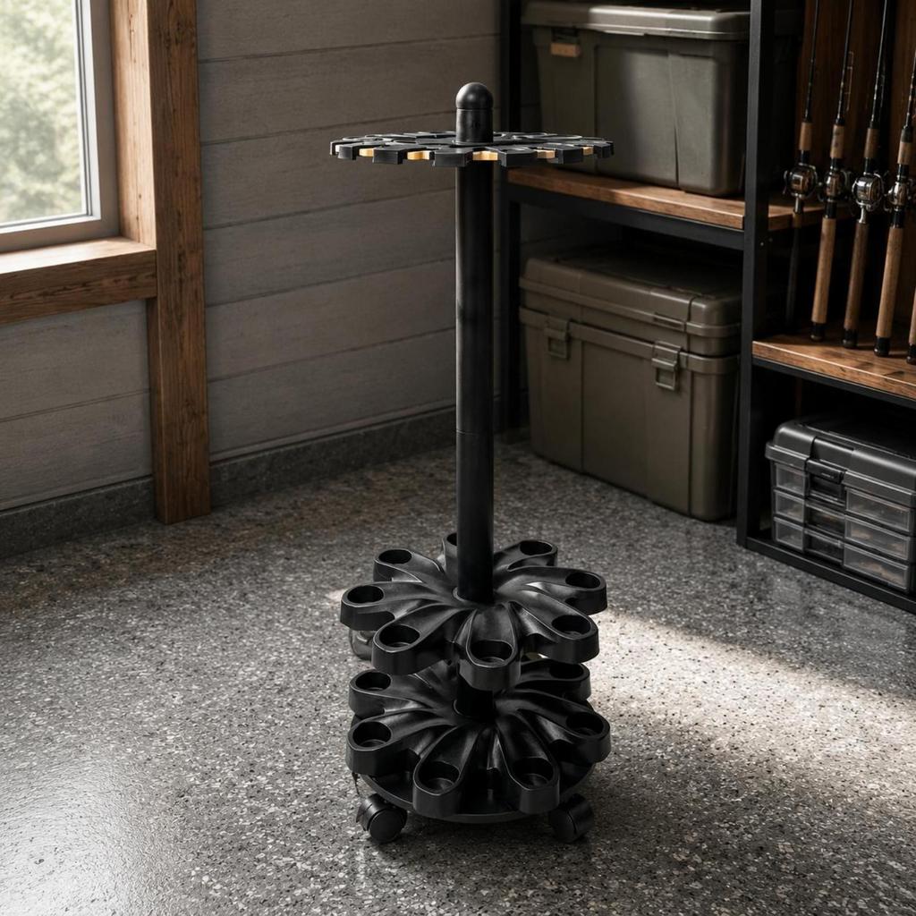 Rotating Rod Stand Large Capacity Pool Cue Rack Sturdy for Retail Outlet