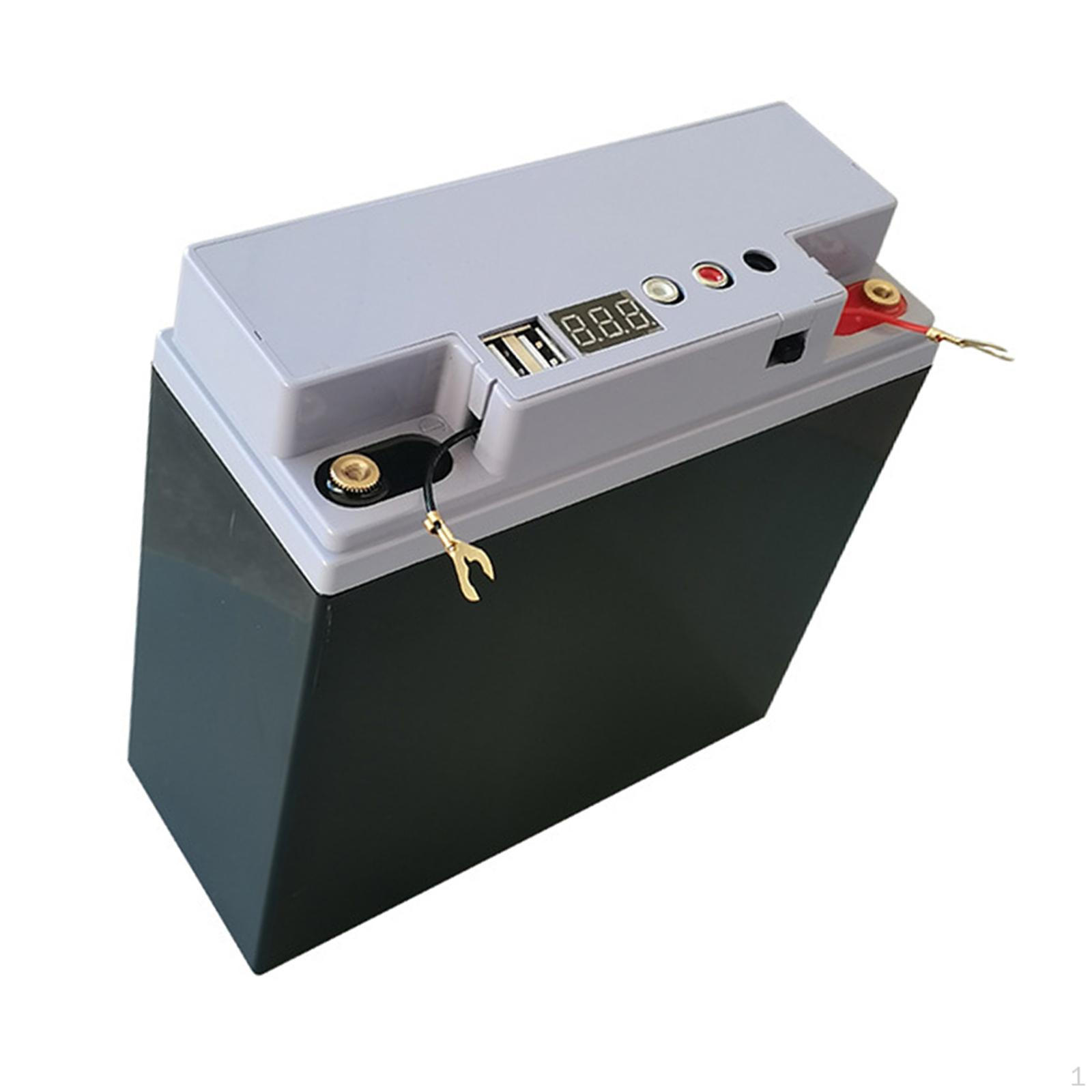 

12В 17А DIY Корпус для акумулятора Професійний багатоцільовий 7x3x6.7дюймів Сірий чорний