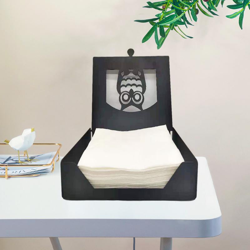 Iron Art Tissue Box Simple Creative Living Room Bedroom Bathroom Universal Home Craft Storage Box Rack чёрный 3200₽
