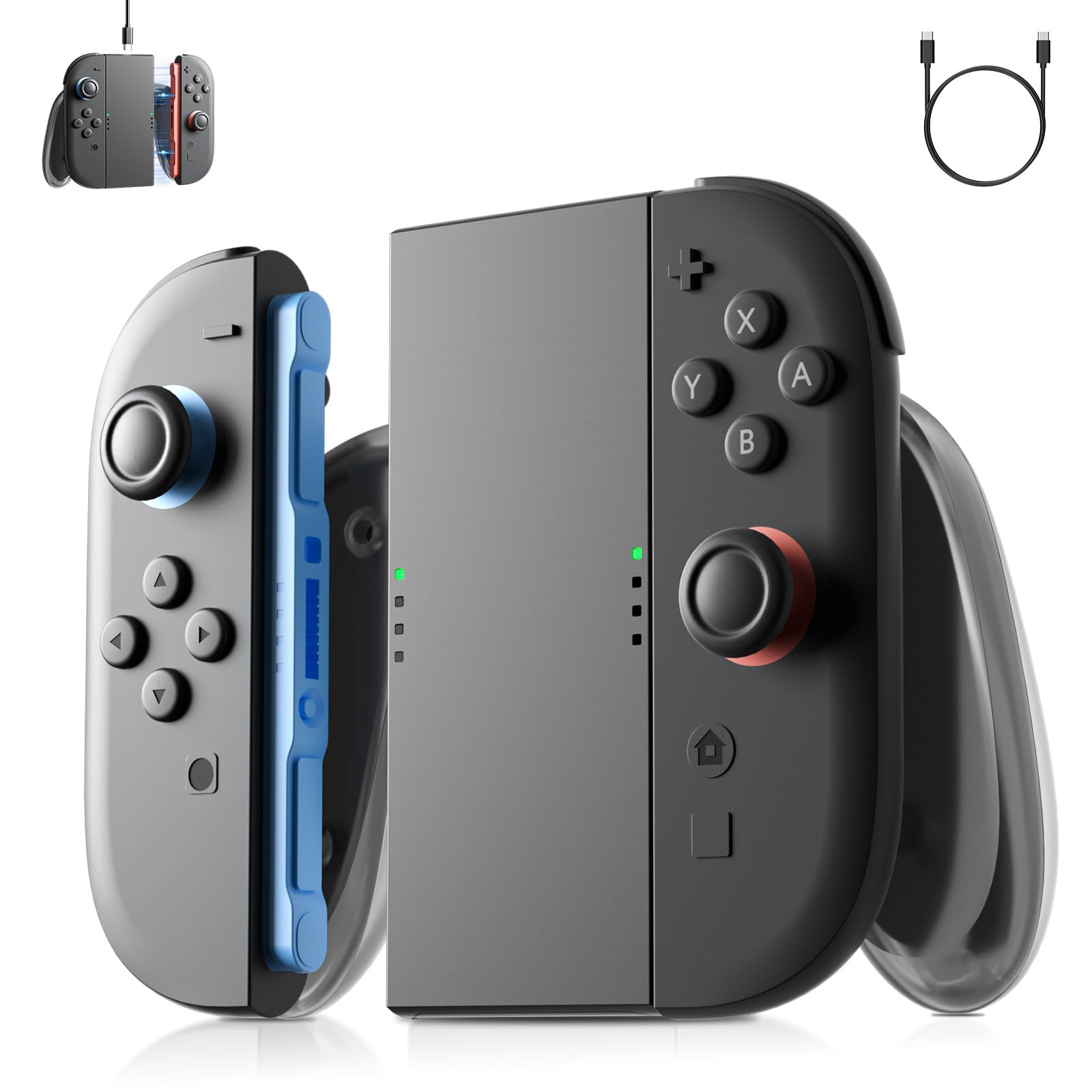 

Compatible with Switch 2 this lightweight charging grip features LED magnetic fast and an ergonomic including a USB Joy-Con controllers, lighting,