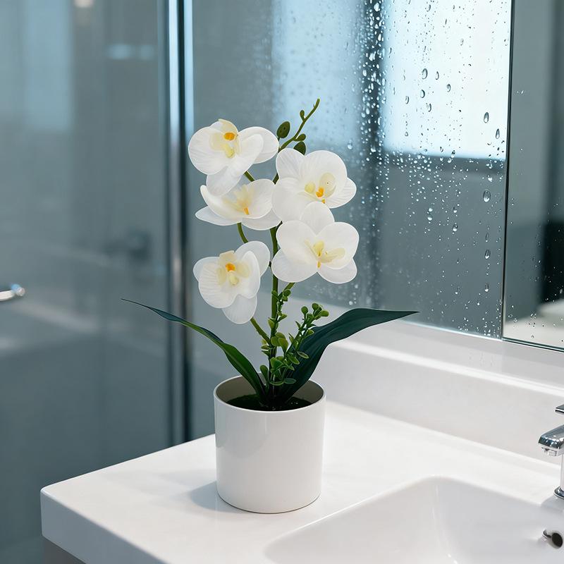 1/3pcs Realistic Fake Orchid Stems, Premium Plastic for Indoor Outdoor, Low Maintenance Home & Office Decor, Artificial Flowers