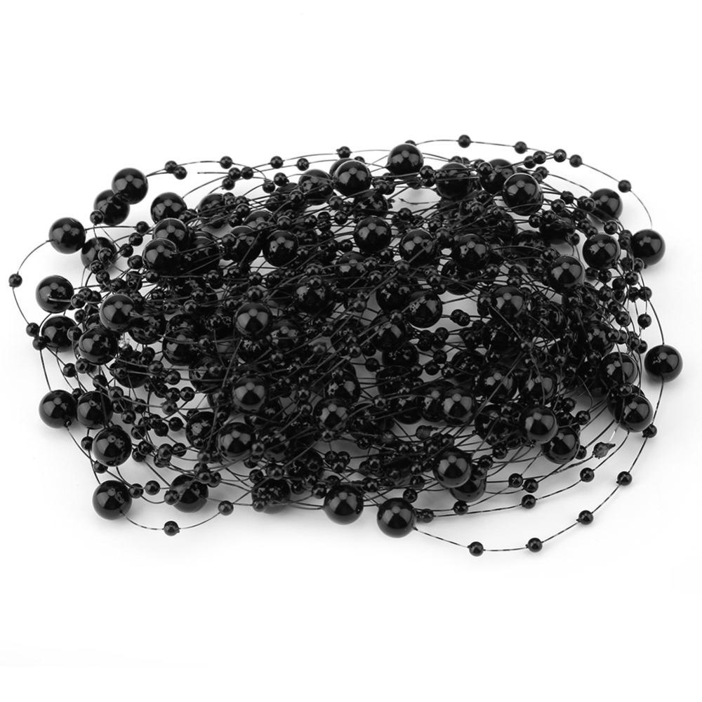Garlands 10M Fishing Thread Pearls 3+8mm Plastic Pearl Beaded Chain Artificial Pearls Beads Bridal Bouquet