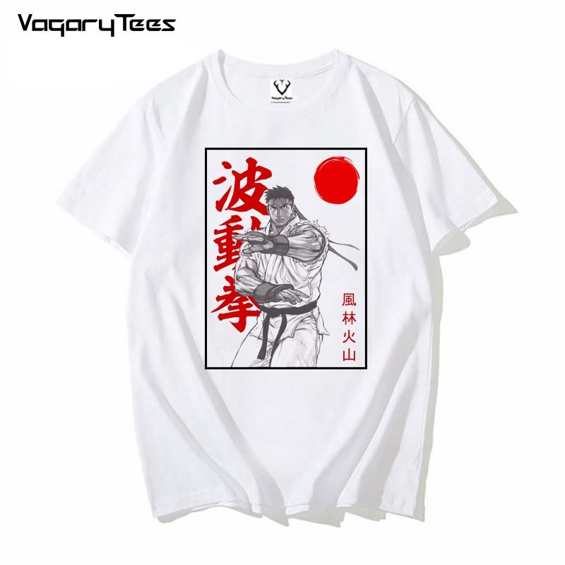 Japan Attacks T Shirt Men Women Teenage Fighter Ryu Ken Hadoken O-Neck Youth TShirt Games Video
